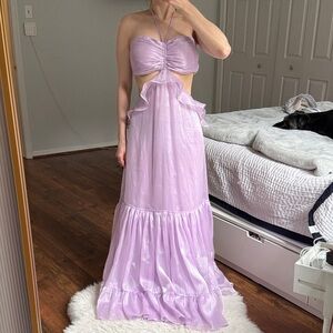 Elegant Lavender Halter Maxi Dress